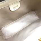 Gucci Vintage Leather Hand Bag Ivory — view 7