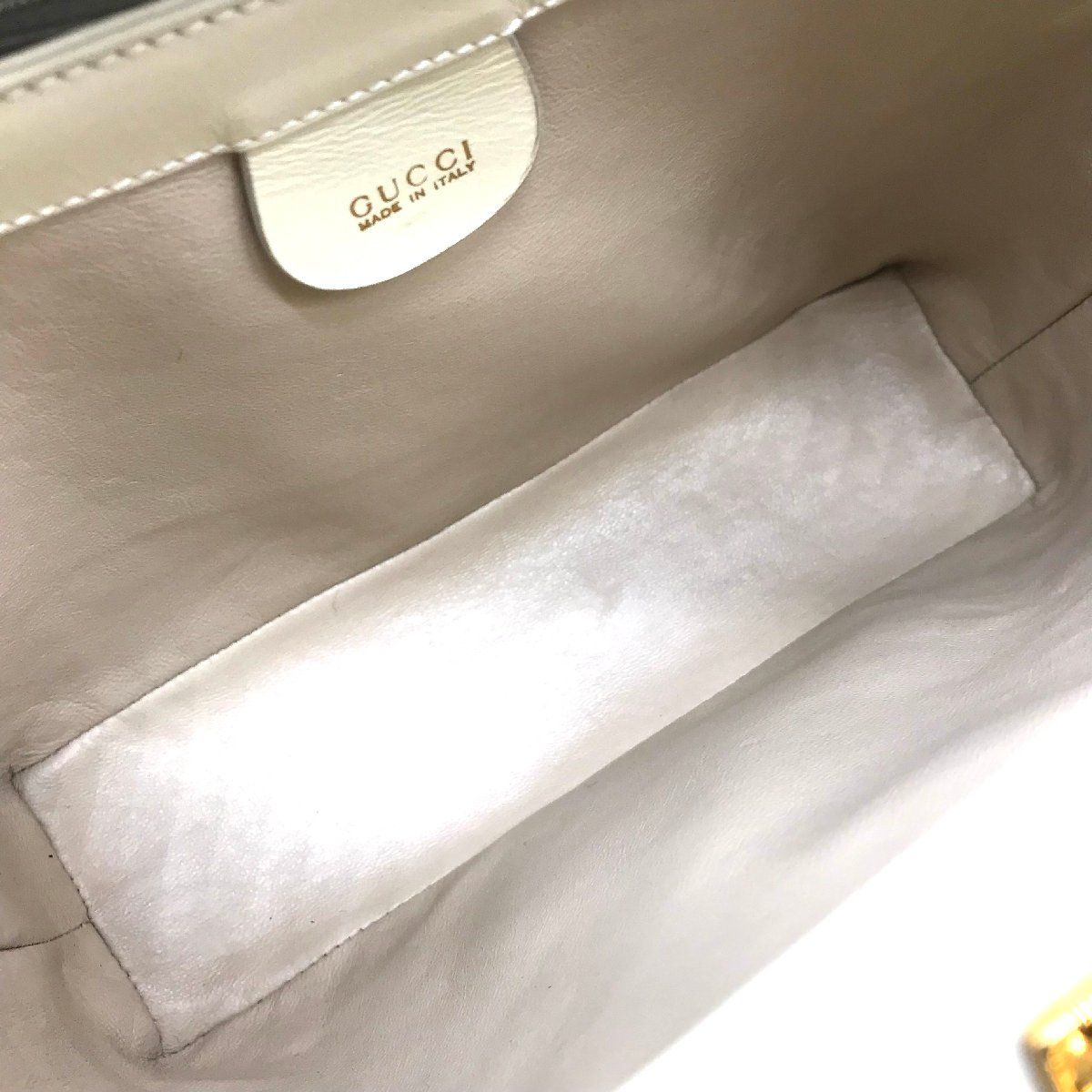Gucci Vintage Leather Hand Bag Ivory — view 7