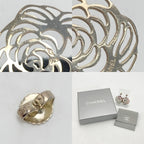 Chanel Camellia Earrings Silver SV 925 Box and Cloth Bag — view 7