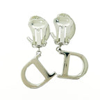 Christian Dior CD Logo Swing Earrings Silver — view 7