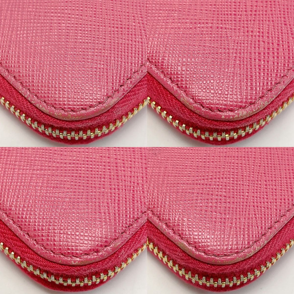 Prada Portafoglio Lampo Gold Zipper 1 Ml506 Pink Wallet — view 6