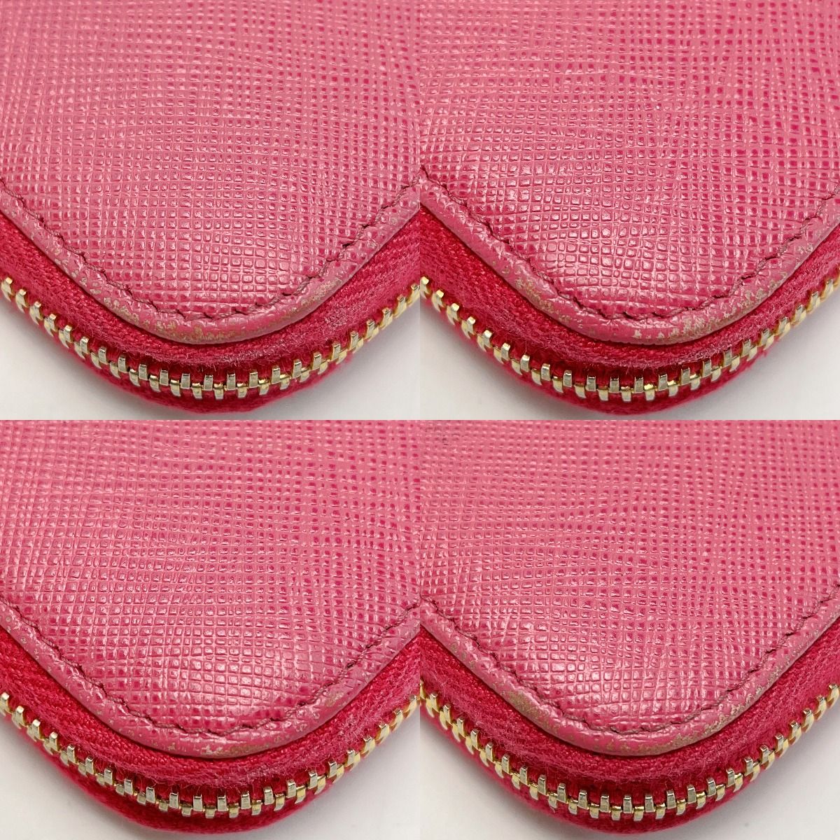 Prada Portafoglio Lampo Gold Zipper 1 Ml506 Pink Wallet — view 6