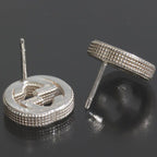Gucci G Motif Earrings Interlocking AG 925 Silver E1119 — view 3