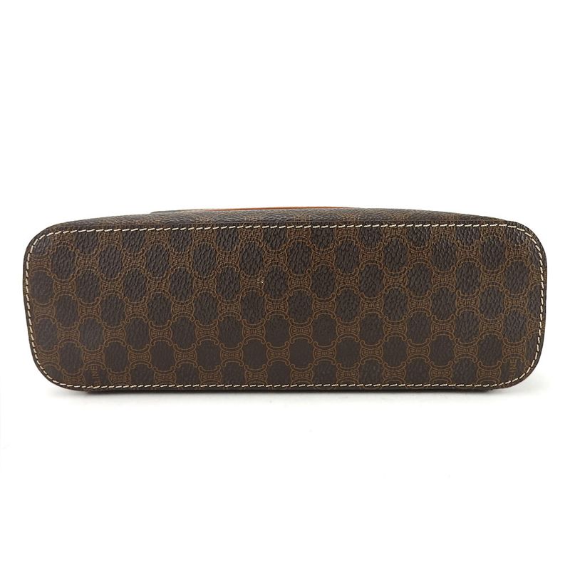 Celine Handbag Macadam Leather Brown Gold Hardware Vanity Bag Pouch — view 4