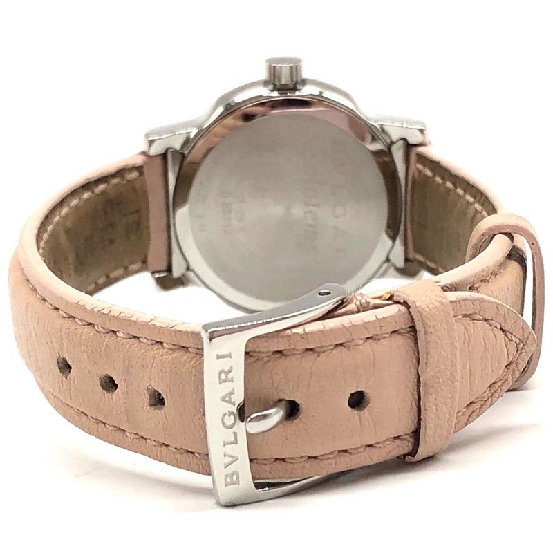 Bvlgari Solo Tempo St29 S Quartz Date Pink Dial Leather Watch Stuck — view 7