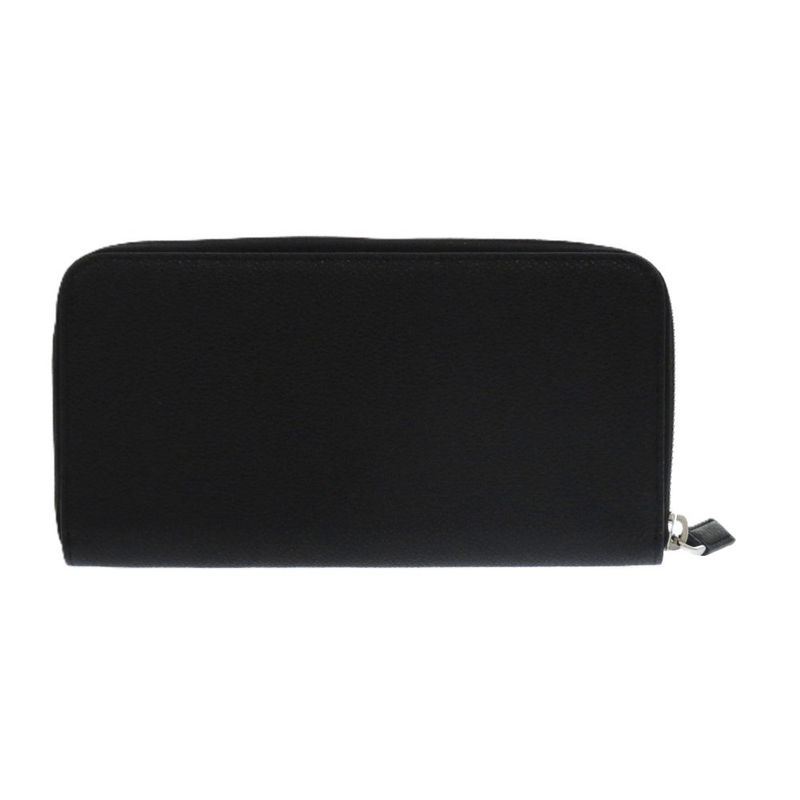 Prada Soft Calf Triangle 2 Ml317 Leather Black 0781 Long Wallet — view 2