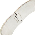 Hermes H Motif Clic Clac GM Bu Metal White Silver Stamped P Bracelet — view 7
