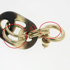 Hermes Yulidice PM Earrings Buffalo Horn Pair Brown Gold Hardware — view 8