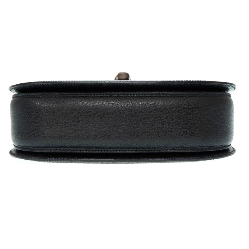Gucci Bamboo Leather 2-Way Shoulder Hand Bag Black Gold Hardware — view 7