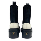 Louis Vuitton Bobur Line Boots Short Shoes Leather Fabric White Black — view 5
