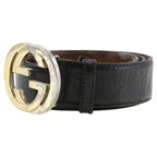 Gucci Interlocking GG Cima Leather Black Belt — view 3
