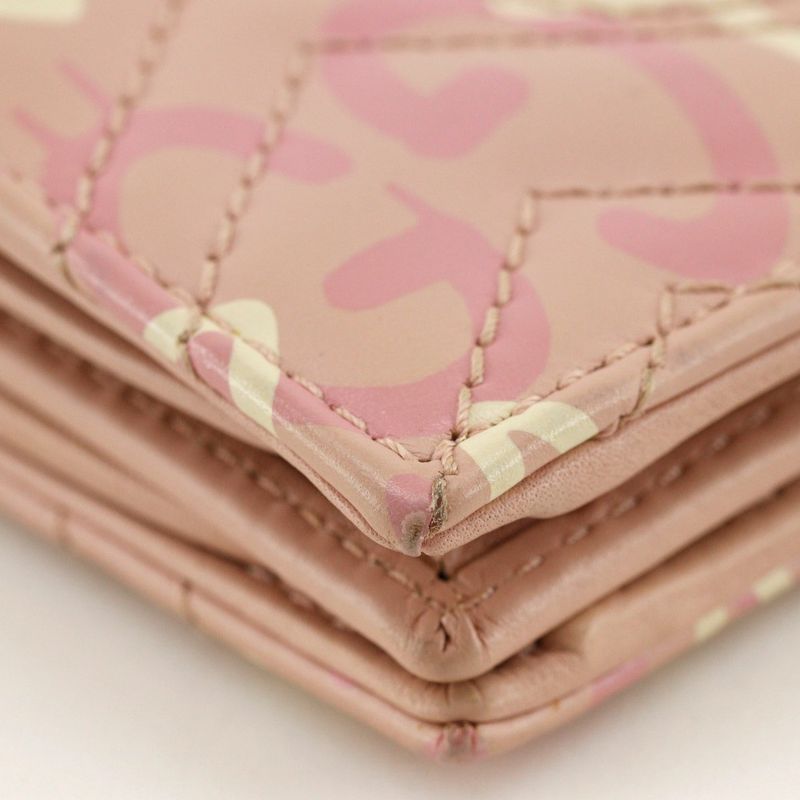 Gucci Compact Wallet GG Ghost Card Case Leather Pink Bifold — view 6