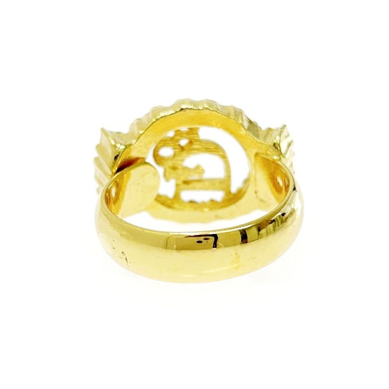 Christian Dior GP Rhinestone Logo Ring Gold — view 5