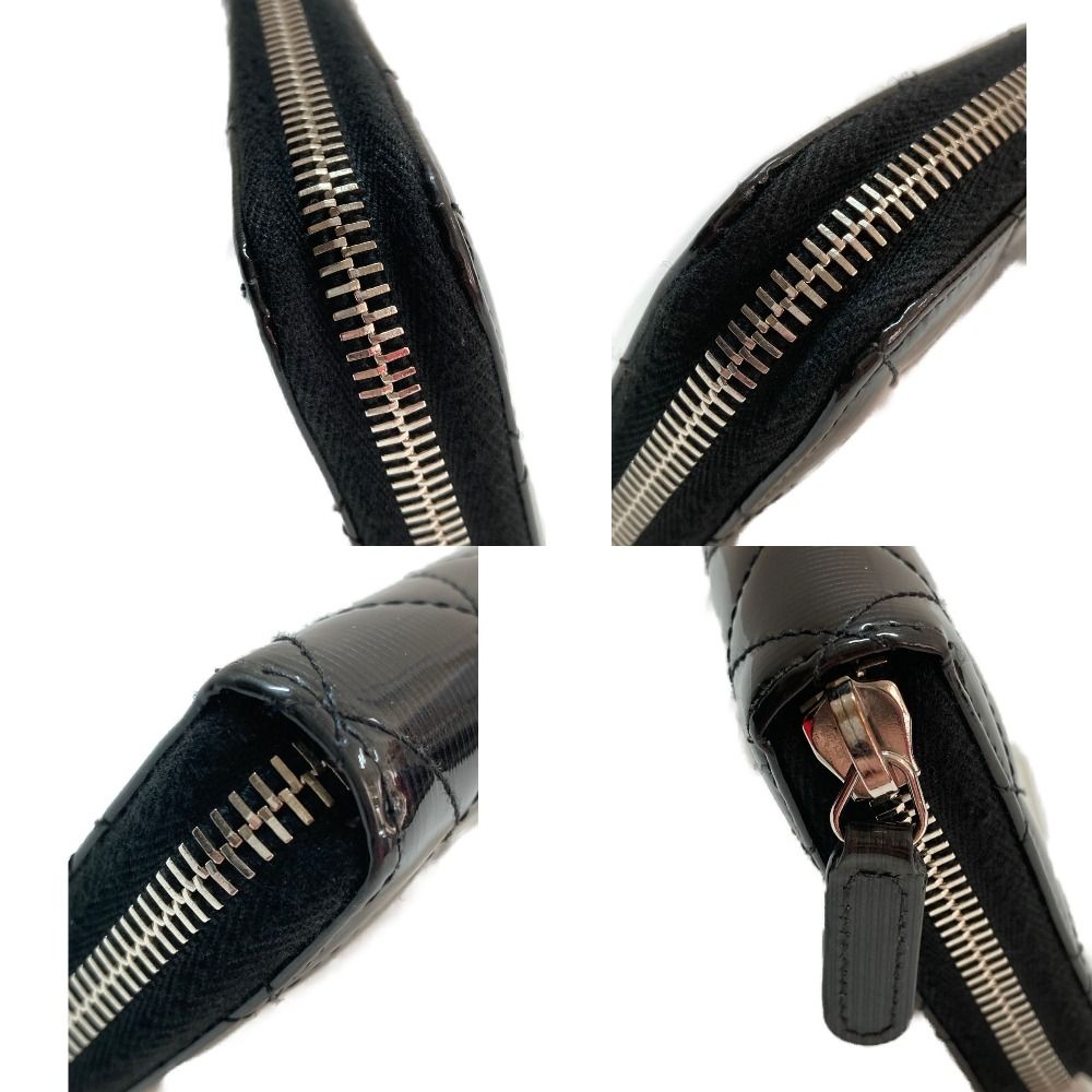 Chanel Quilted Round Zipper Patent Leather Black — view 3