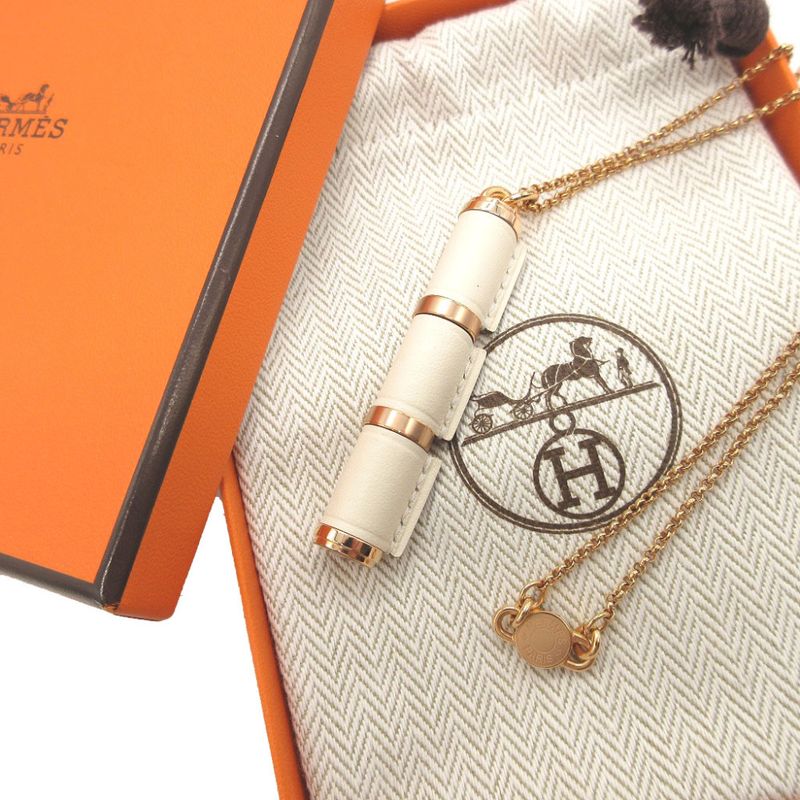 Hermes Charniere GM Vorsoft Metal Nata Rose Gold Necklace 0151 — view 3