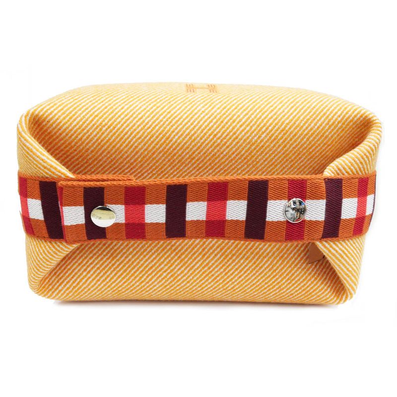 Hermes Brid A Black PM Au-carre Handbag Pouch Faube Orange — view 8