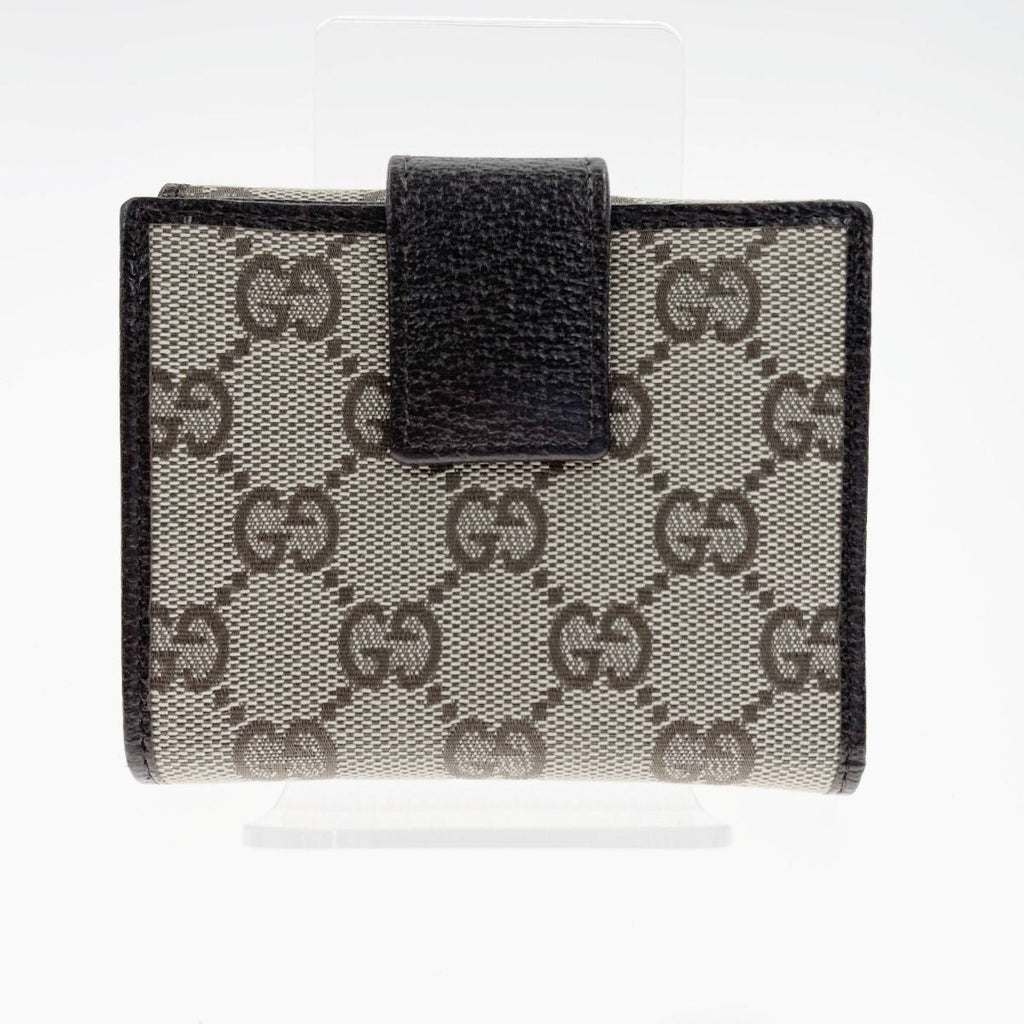 Gucci GG Canvas Compact Wallet W Hook Bifold Beige — view 2