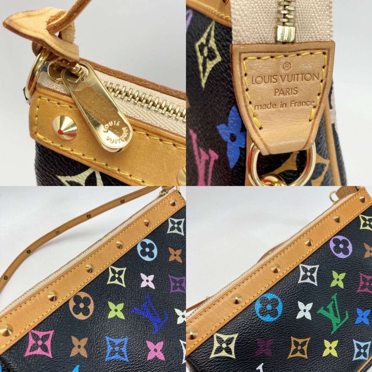 Louis Vuitton Monogram Multicolor Pochette Accessory Noir — view 5