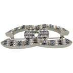Chanel Rhinestone Metal Silver Blue Brooch 1673 — view 4
