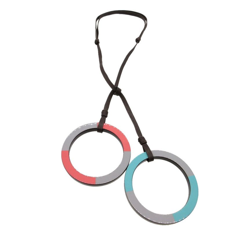 Hermes Mikado Horn & Lacquer Necklace Lacquerwood Gray Pink Green 1400 — view 6