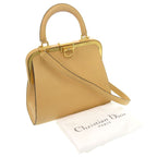 Christian Dior Vintage Leather Beige Gold Hardware Shoulder Bag 0697 — view 2