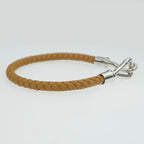 Hermes Jumbo Bracelet Braided Biscuit Silver Hardware Leather — view 4