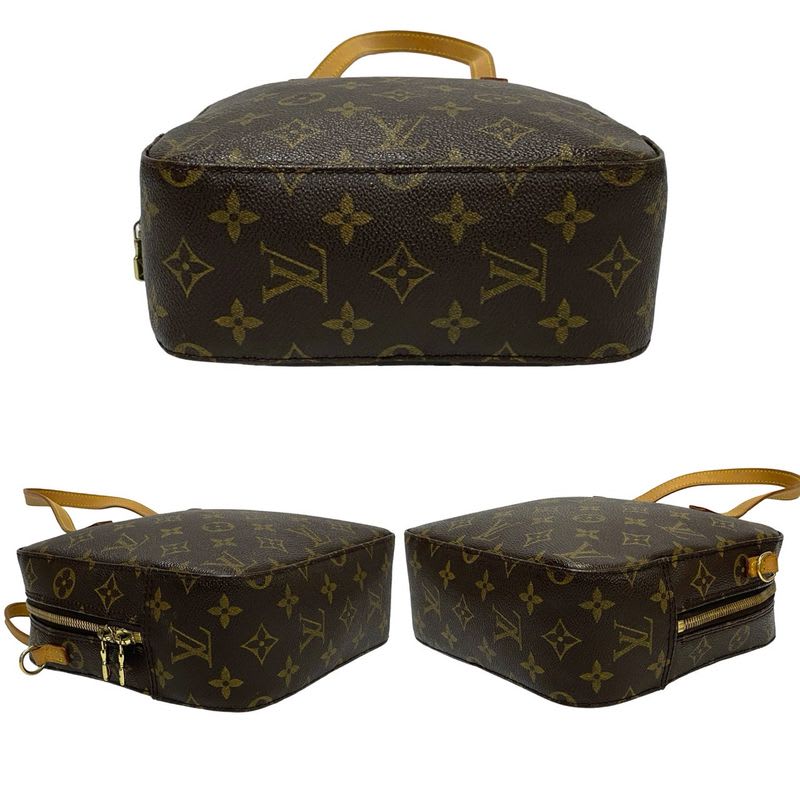Louis Vuitton Vintage Spontini Monogram Leather 2-Way Shoulder Bag Handbag Brown