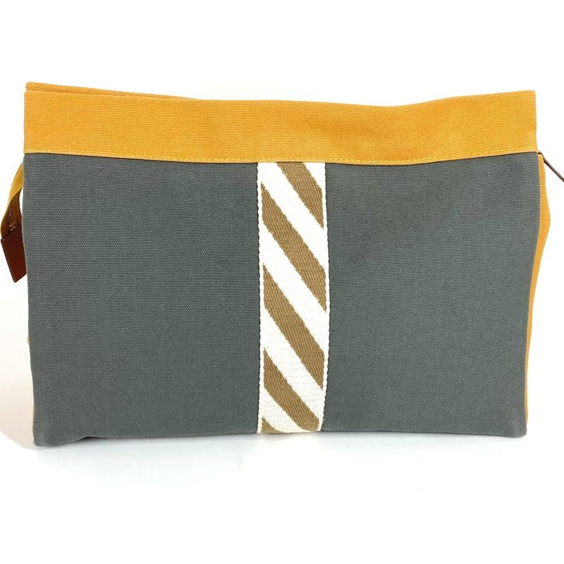 Hermes Clutch Bag Gimetou GM Cotton Gray — view 2