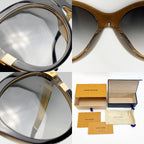 Louis Vuitton Sunglasses Monogram Metal Frame Z1857 E Noir Gold Box with Bag — view 8