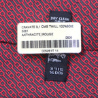 Hermes 5261 100% Silk Anthracite Rouge Cravat Chaine D'ancre Patterned Tie — view 8