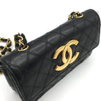 Chanel Bicolor Big CC Logo Mini Chain Shoulder Bag Black — view 9