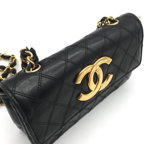 Chanel Bicolor Big CC Logo Mini Chain Shoulder Bag Black — view 9
