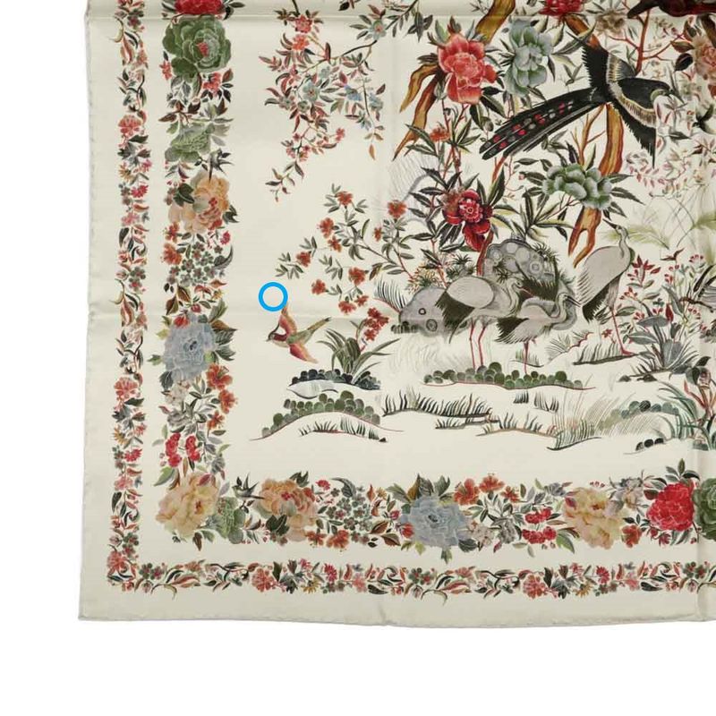 Dior Square Scarf Floral Pattern Beige 25 Jah090 Zkdo Accessories — view 4