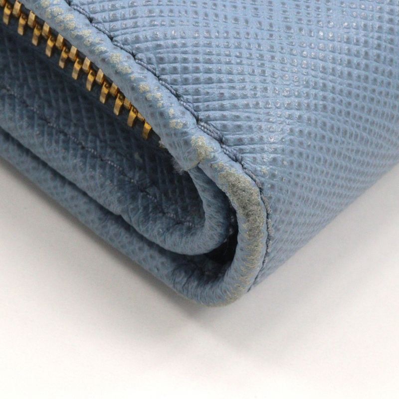 Prada Saffiano Astrale Light Blue Fold Wallet — view 4