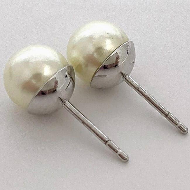 Christian Dior Earrings Logo Silver Pearl White — view 8