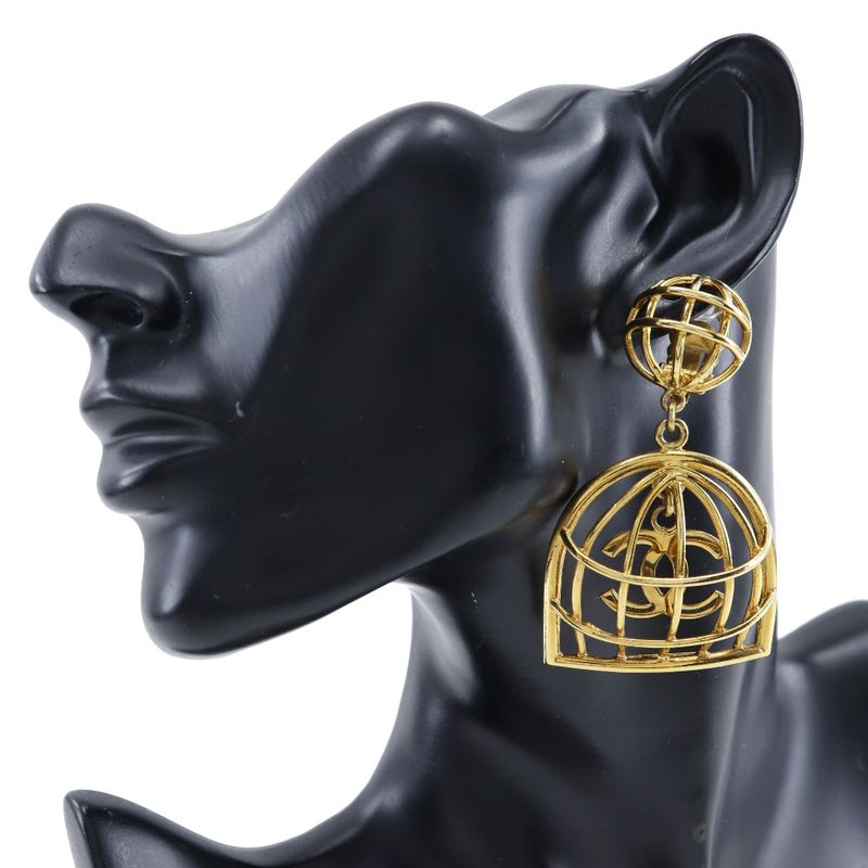 Chanel Birdcage Gold Plated 93 P 31.9 g Earrings — view 3