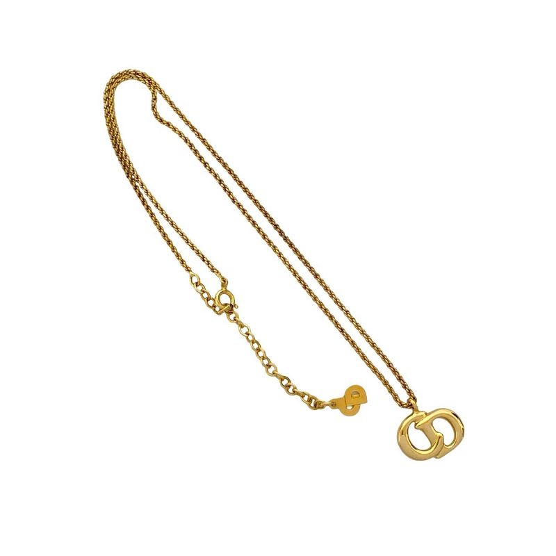 Christian Dior Vintage CD Logo Necklace Pendant Choker Accessory Gold 652-3 — view 5