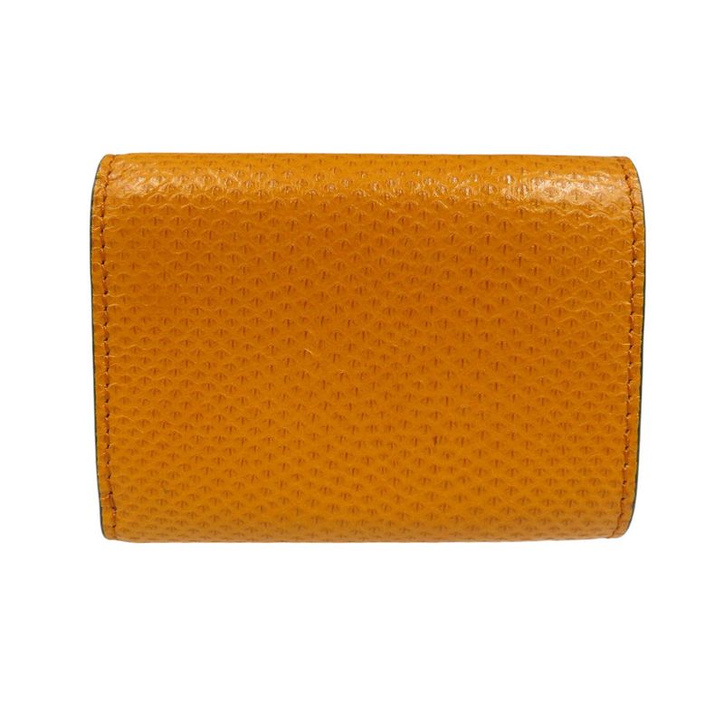 Fendi Fize 8 M0395 Karung Leather Gold Hardware Yellow Trifold Wallet 1050 — view 2