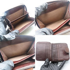 Prada Bifold Wallet 1 M0522 Leather Cacao Brown Silver Hardware Compact Round — view 7