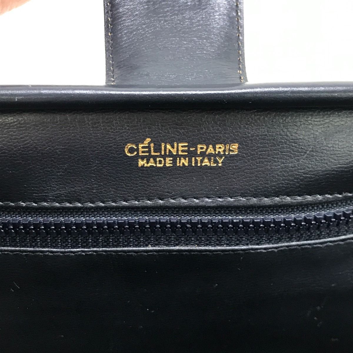 Celine Shoulder Bag Macadam Pattern Navy — view 8