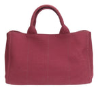 Prada Tote Bag Canapa B2642 O Studded Canvas Amaranto Wine Red Gold Hardware — view 3