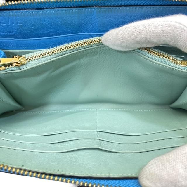 Loewe Wallet Long Round Zipper Anagram Leather Sky Blue Mint — view 6