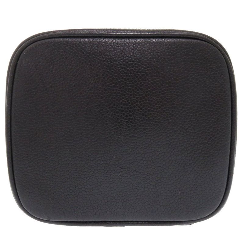 Chanel Caviar Leather Black 4 Vintage Vanity Bag Handbag Vertical Shape — view 3