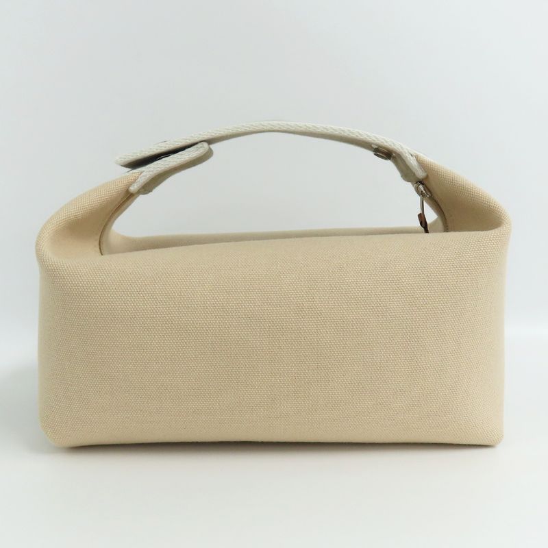Hermes Brid A Black PM Natural Cotton Canvas Pouch Handbag — view 4