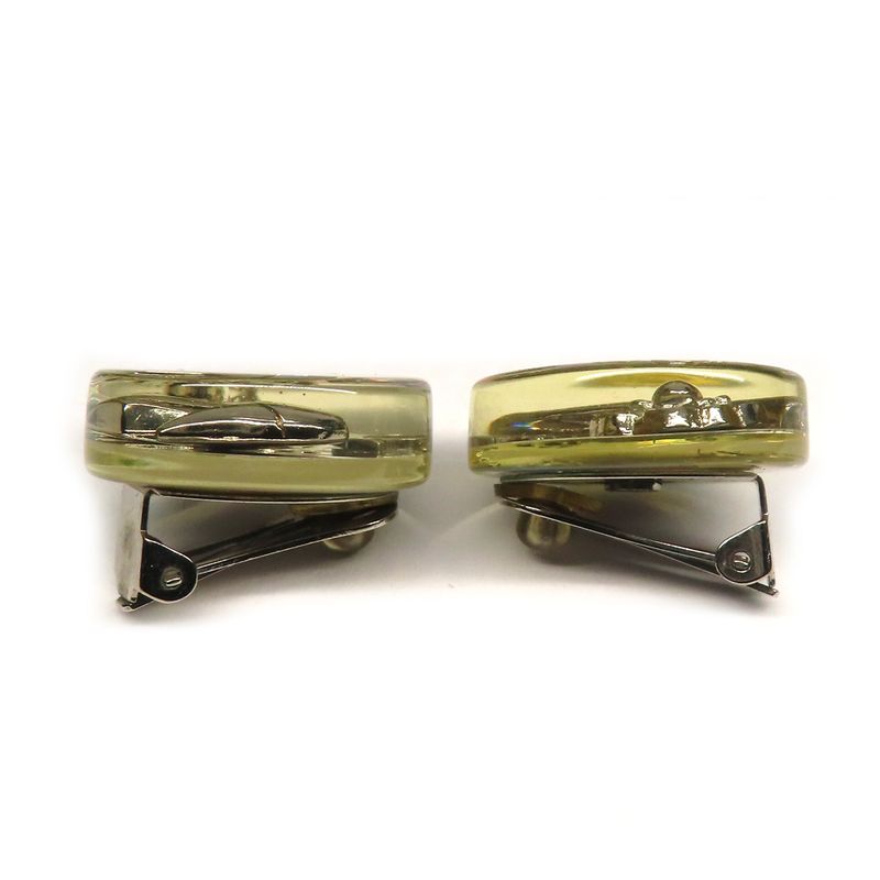 Chanel Earrings Round Shape Coco Mark Camellia Heel Motif Pair 97 — view 7