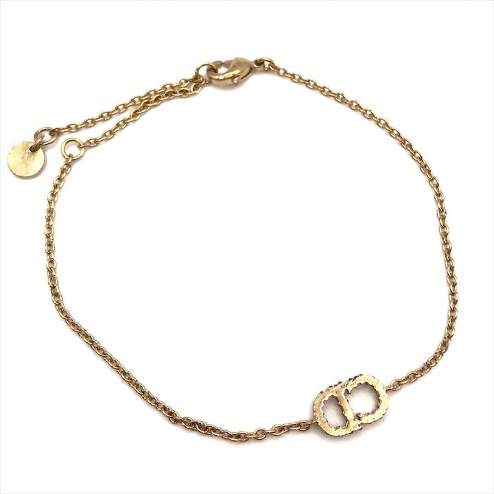 Dior CD Logo Rhinestone Bracelet — view 2