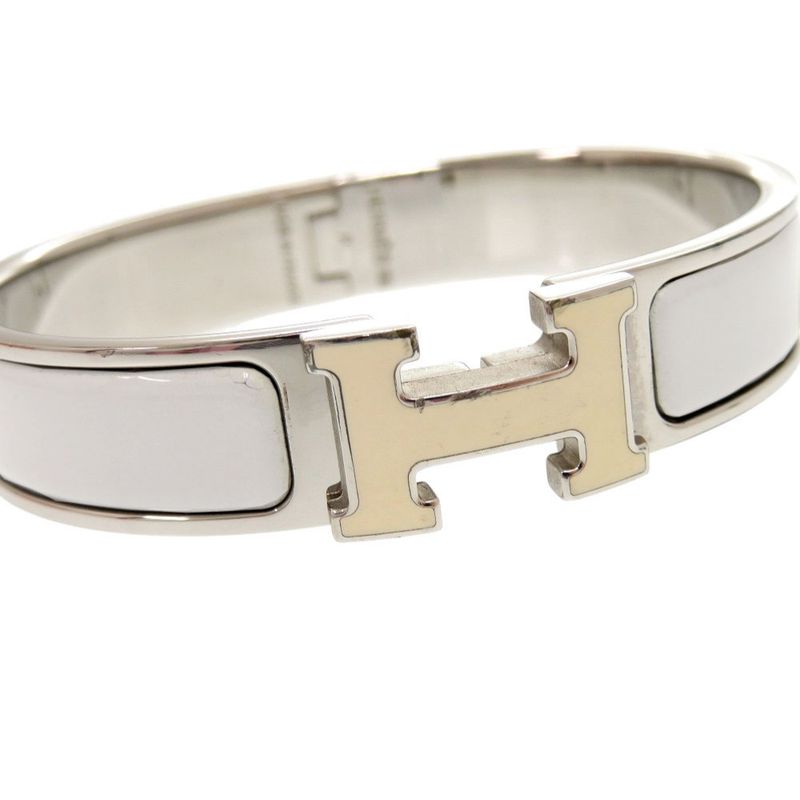 Hermes Click H Clack PM Metal Gray Bracelet Bangle 0029 — view 8