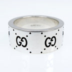 Gucci Adidas Collaboration Ring Engraving Wide Trefoil 17 AG 925 Jewelry — view 5