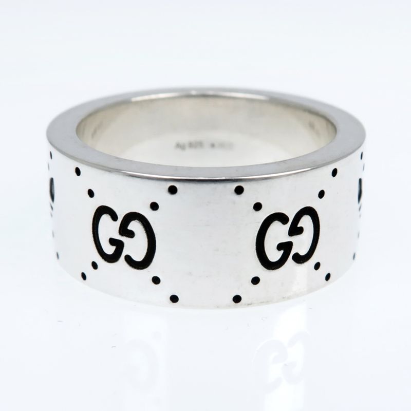 Gucci Adidas Collaboration Ring Engraving Wide Trefoil 17 AG 925 Jewelry — view 5