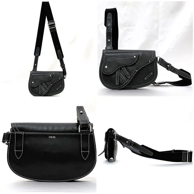Christian Dior Body Bag Shoulder Black Saddle — view 3